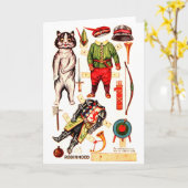 Robin Hood, Paper Doll, Louis Wain Kaart (Gele Bloem)