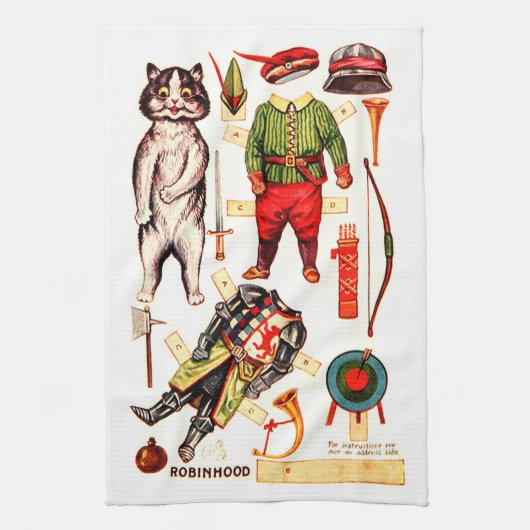 Robin Hood, Paper Doll, Louis Wain Theedoek (Verticaal)