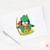 Robin Hood Penguin Ronde Sticker (Envelop)