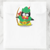 Robin Hood Penguin Ronde Sticker (Tas)