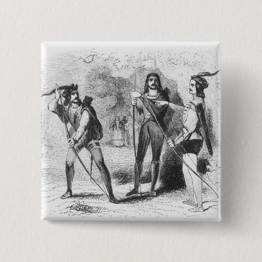 Robin Hood, Scarlet en John Vierkante Button 5,1 Cm (Voorkant)
