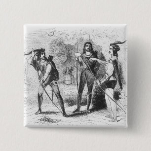 Robin Hood, Scarlet en John Vierkante Button 5,1 Cm