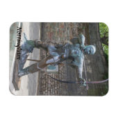 Robin Hood Standbeeld door Nottingham Castle foto Magneet (Horizontaal)