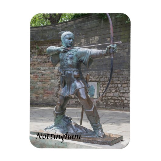 Robin Hood Standbeeld door Nottingham Castle foto Magneet (Verticaal)