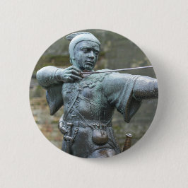 Robin Hood Statue Nottingham Ronde Button 5,7 Cm