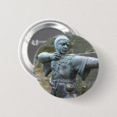 Robin Hood Statue Nottingham Ronde Button 5,7 Cm (Voorkant /achterkant)