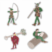 Robin Hood Sticker 4-pack (Voorkant)