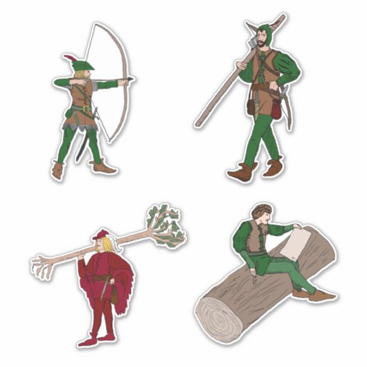 Robin Hood Sticker 4-pack (Voorkant)