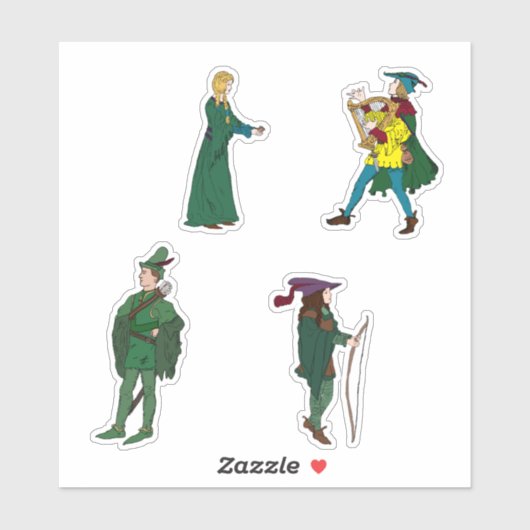 Robin Hood Sticker 4-pack nr. 2 (Vel)