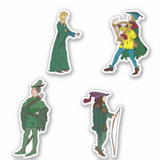Robin Hood Sticker 4-pack nr. 2 (Voorkant)