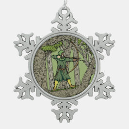 Robin Hood Tin Sneeuwvlok Ornament