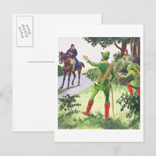 Robin Hood, van 'Peeps in het verleden', gepublice Briefkaart (Voorkant / Achterkant)
