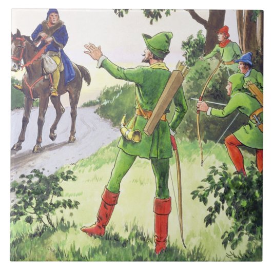 Robin Hood, van 'Peeps in het verleden', gepublice Tegeltje (Voorkant)