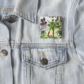 Robin Hood, van 'Peeps in het verleden', gepublice Vierkante Button 5,1 Cm (In situ)