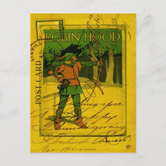 Robin Hood, Zijne Boei en Arrow Briefkaart (Voorkant)