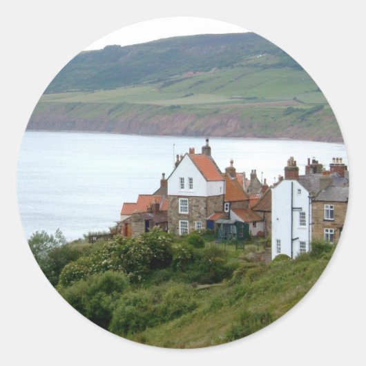 Robin Hood's Bay Ronde Sticker (Voorkant)