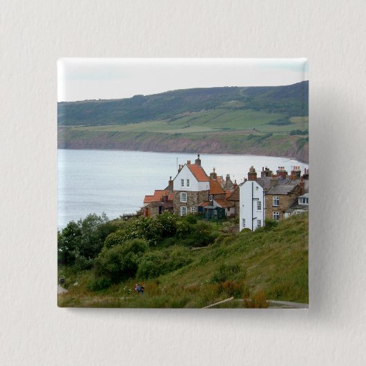 Robin Hood's Bay Vierkante Button 5,1 Cm (Voorkant)