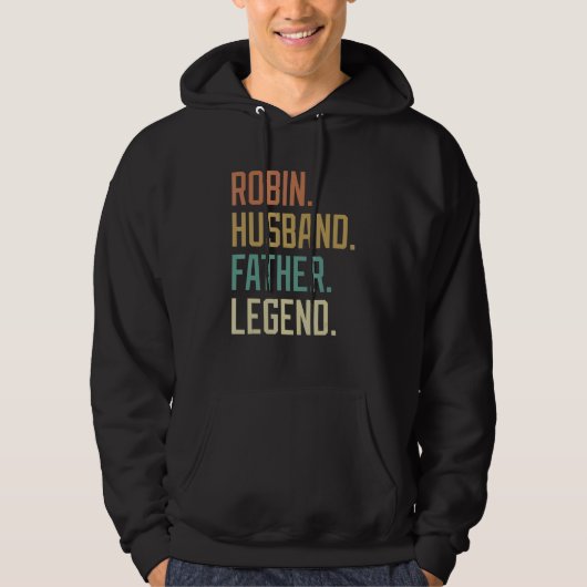 Robin Husband Father Legend Father's Day Retro Hoodie (Voorkant)