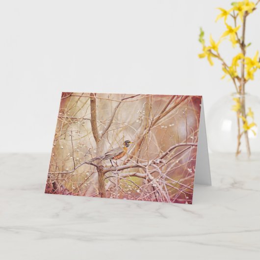 Robin Illustrated Scripture Kaart Matthew 6:26 (Gele Bloem)