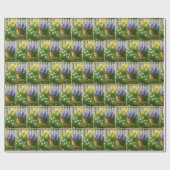 Robin in a Springtime Garden Cadeaupapier (Vlak)