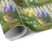 Robin in a Springtime Garden Cadeaupapier (Rol Hoek)