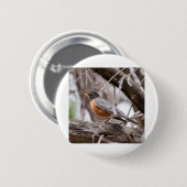 Robin in de bomen ronde button 5,7 cm (Voorkant /achterkant)
