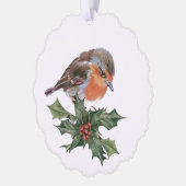 Robin in de holly vakantiekaart ornament kaart (Links)