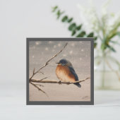 Robin in de sneeuw kaart (Staand voorkant)