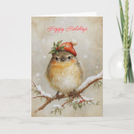 Robin in de Sneeuw Kerstkaart Feestdagen Kaart