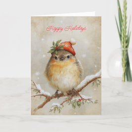 Robin in de Sneeuw Kerstkaart Feestdagen Kaart