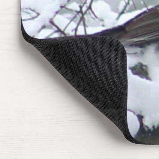 Robin in de Sneeuwveger Mousepad Muismat (Hoek)