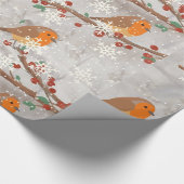 Robin in de Snow Wrapping Papier (Hoek)