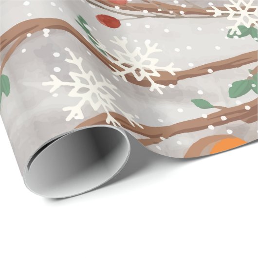 Robin in de Snow Wrapping Papier (Rol Hoek)