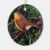 Robin in een afdekking keramisch ornament (Links)