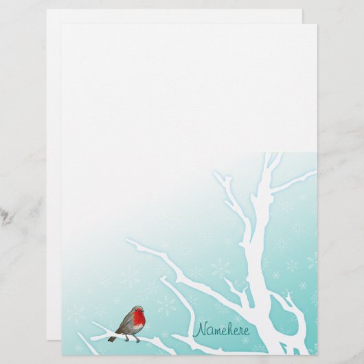 : Robin in een boom (Voorkant / Achterkant)