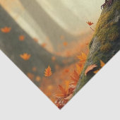 Robin in Herfst/Herfst Bos, bladeren Decoupage Tissuepapier (Detail)