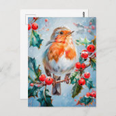 Robin in Natuur impressionistische stijl kunst Briefkaart (Voorkant / Achterkant)