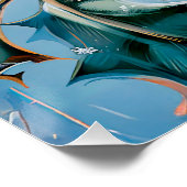 Robin in Natuur impressionistische stijl kunst Perfect Poster (Hoek)