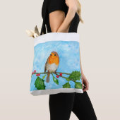 Robin in Snow-kerstcadeauschouderschouder-Canvas t Tote Bag (Dichtbij)