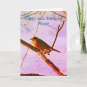 Robin in Snow Natuur Art persoonlijke geboortedag Kaart (Voorkant)