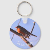 Robin in Snow Wildlife Natuur op persoonlijke tite Sleutelhanger (Voorkant)