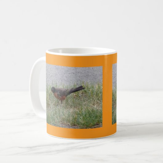 Robin in the Grass Mug Koffiemok (Voorkant links)