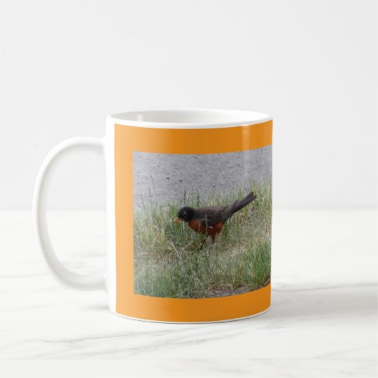 Robin in the Grass Mug Koffiemok (Links)