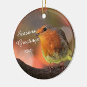 Robin in Tree Seasons Greetings Keramisch Ornament (Links)