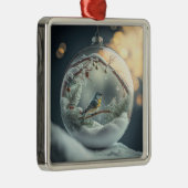 Robin in Wereldbol Ornament (Rechts)