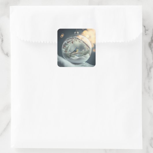 Robin in Wereldbol Stickers (Tas)