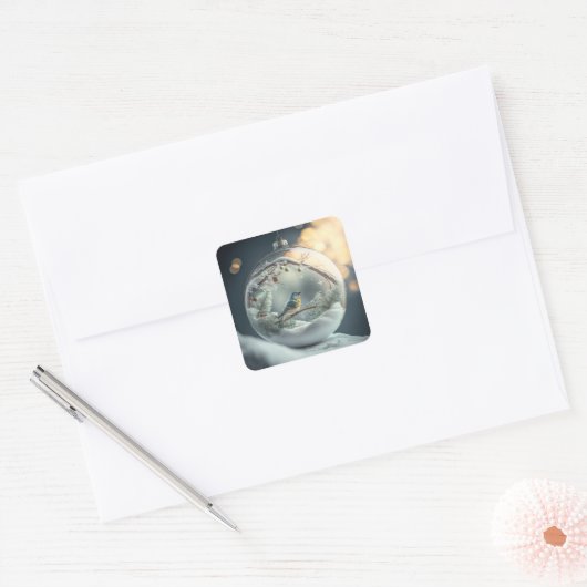 Robin in Wereldbol Stickers (Envelop)