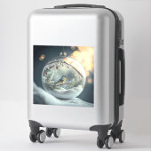 Robin in Wereldbol Vinyl Sticker (Koffer)