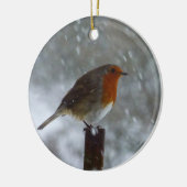 Robin in Winter Keramisch Ornament (Links)