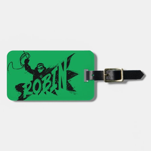 Robin Ink Brush Naam Bagagelabel (Voorkant horizontaal)